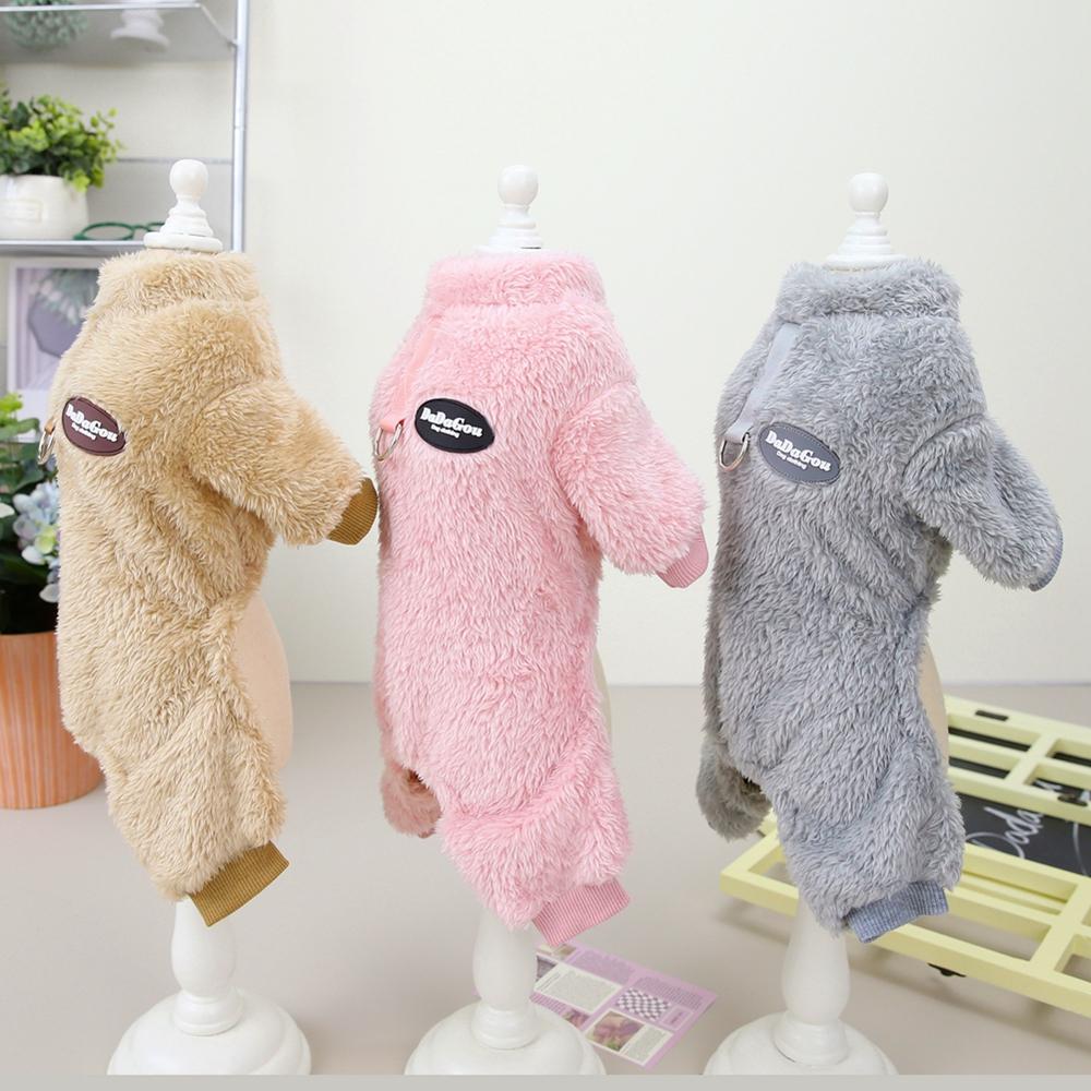 Winter Pet Dogs Clothes Warm Fleece Dog Jumpsuit Jacket With Pull Ring French Bulldog Puppy For Small Medium Dogs Clothing