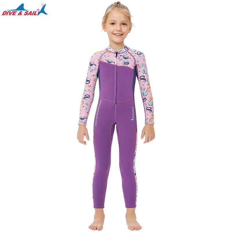Kids 2.5mm Neoprene Wetsuit Full Body Long Sleeve Warm Swimming Suit Snorkeling Surfing Winter Fall