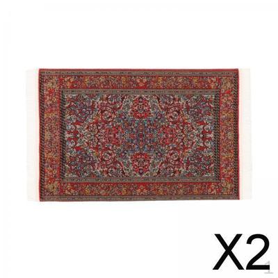 2xMini Webteppich Zuhause Puppenhaus Bereich für 1/12 Mini Hausdeko