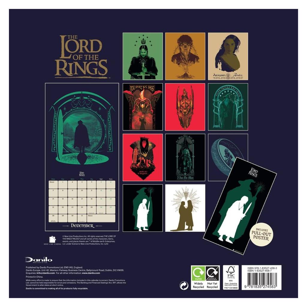 The Lord Of The Rings 2026 Square Wall Calendar