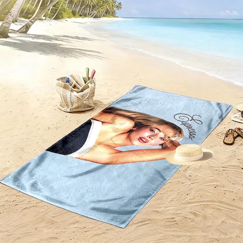 Sabrina Print Beach Towel, Large Soft Quick Dry Towel for Beach Camping Swimming