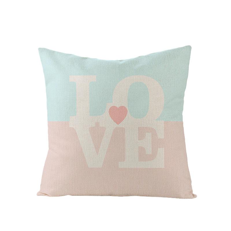 Valentine's Day Pillowcase Floral Series Square Polyester Pillowcase Home Cushion Cover