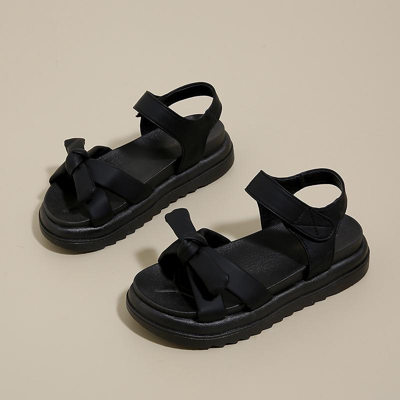 

Сандалии на толстой подошве для беременных женщин, на липучках, универсальные, для улицы, нескользящие, пляжная обувь, лето 2025 40 чёрный