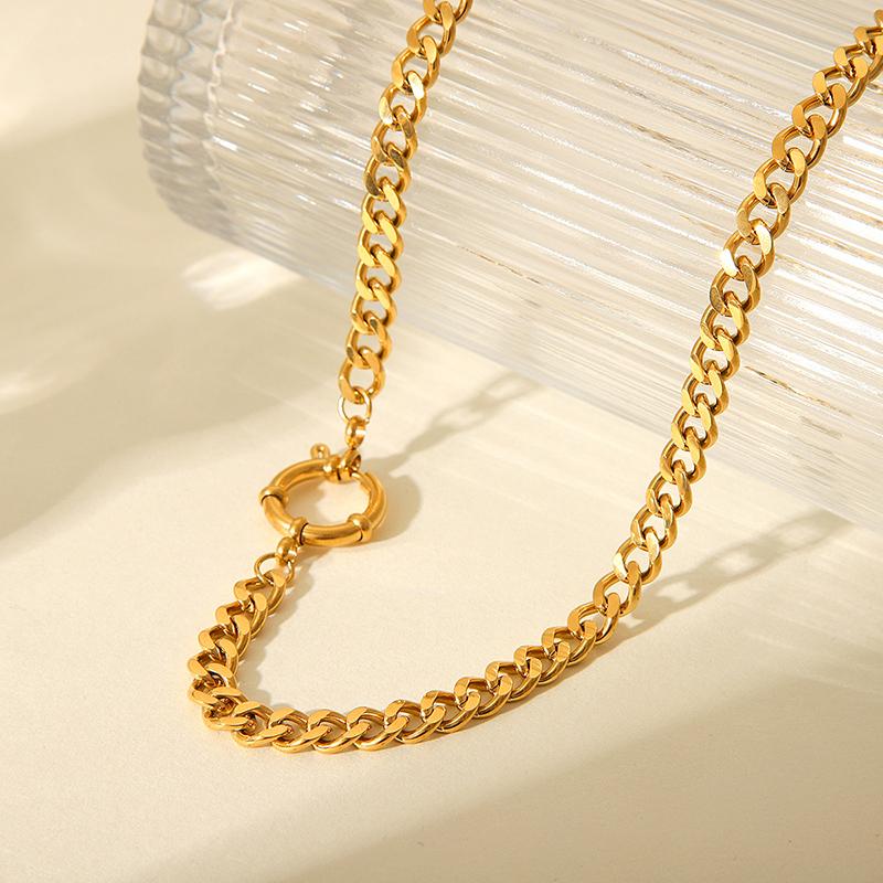 1pc Classic Cuban Link Chain Necklace for Women Men Trendy Fashion Hip Hop Choker Statement  Party Jewelry Gifts