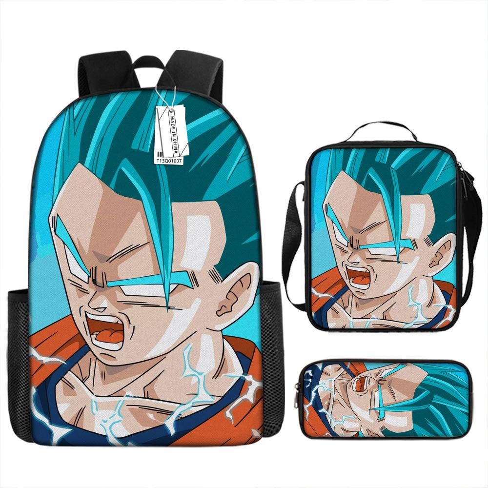 Dragon Ball Dragon Ball Student School Bag Cartoon Backpack Crossbody Bag Pencil Bag Waterproof Three-piece School Bag
