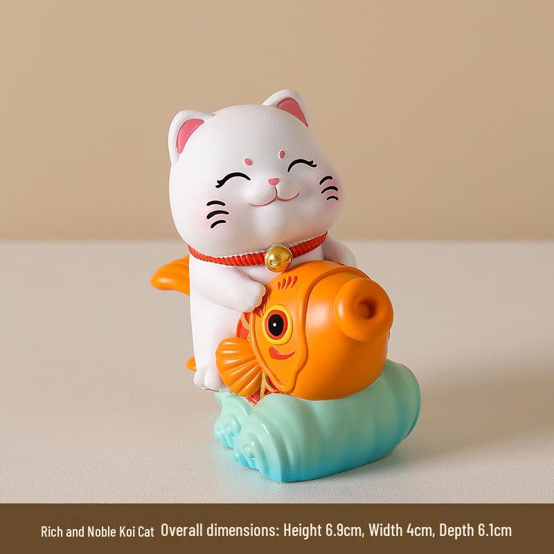 Lucky Cat Ornament for Home, Office, or Car Console