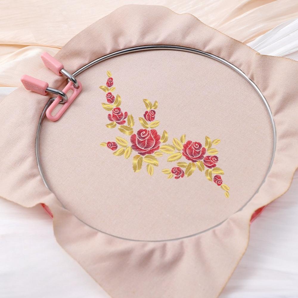 Acrylic Spring Tension Embroidery Hoop, Diamond-Cut Quick-Snap Frame (16cm & 22cm)