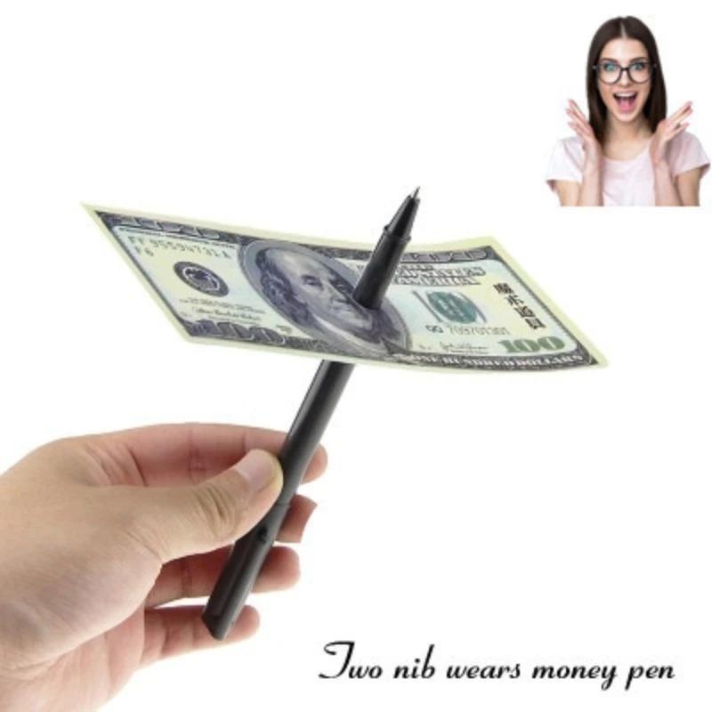 Penetration Magic Tricks Pen Thru Dollar Close up Magic Deluxe Pen Through Dollar Bill Magic Mentalism Illusion Gimmick Props