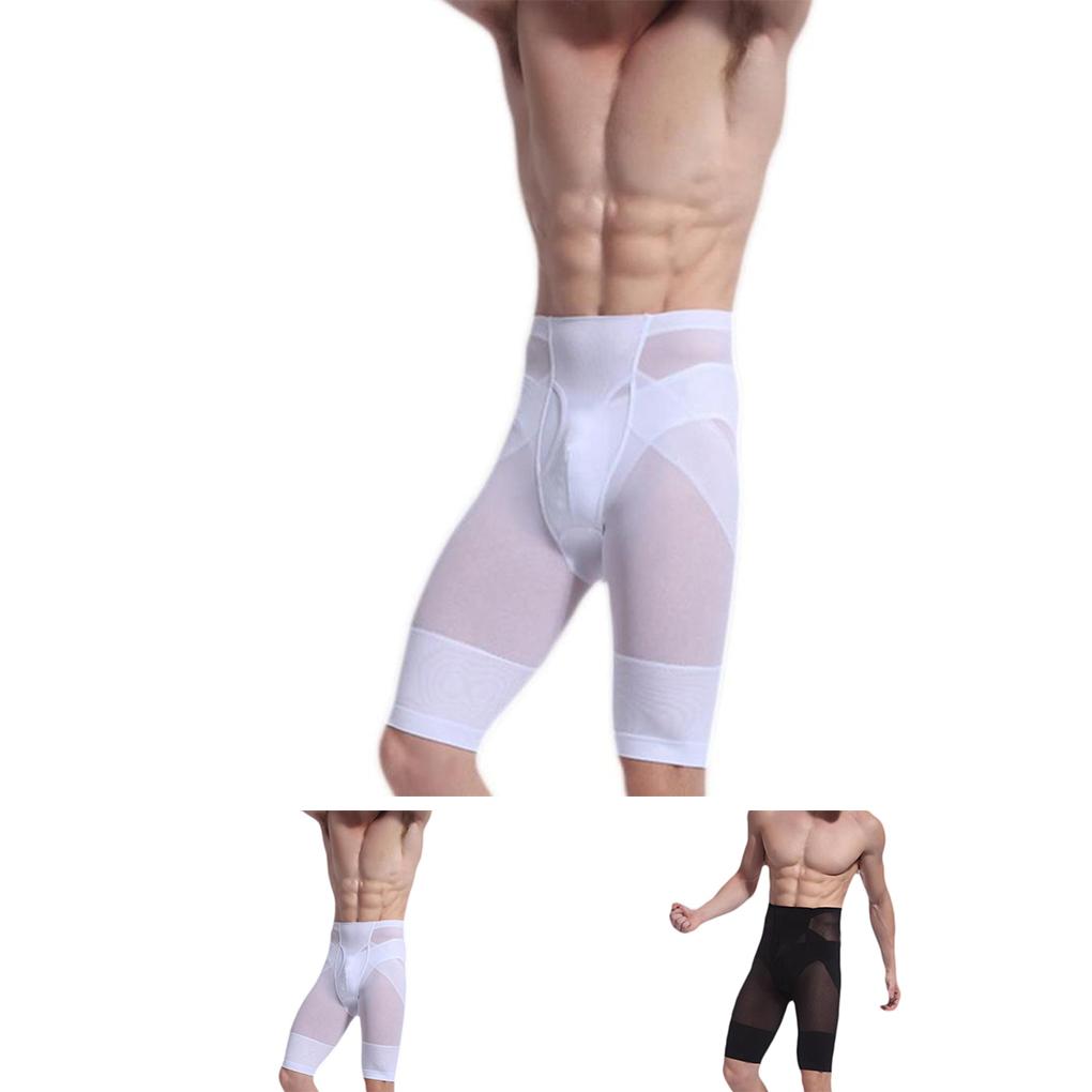 Men High Waist Hips Legs Men High Waist Hips Shaped Slim Shorts Body Shaping Tighten Abdomen Pants