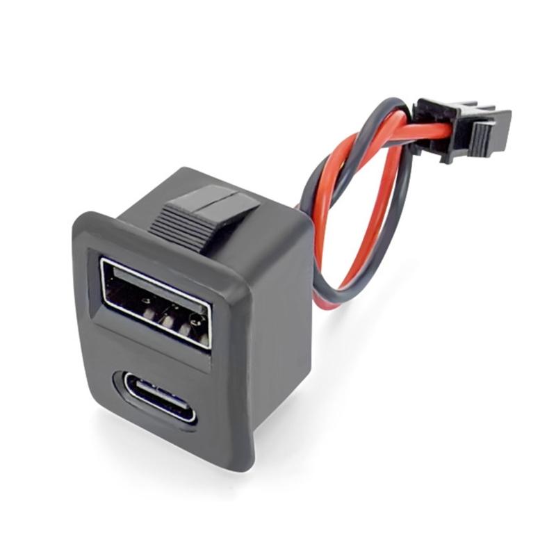 2Pcs Power Socket with Cable Connector High Current Type C And USB 2.0 Female Socket For Fast And Efficient Device Charging