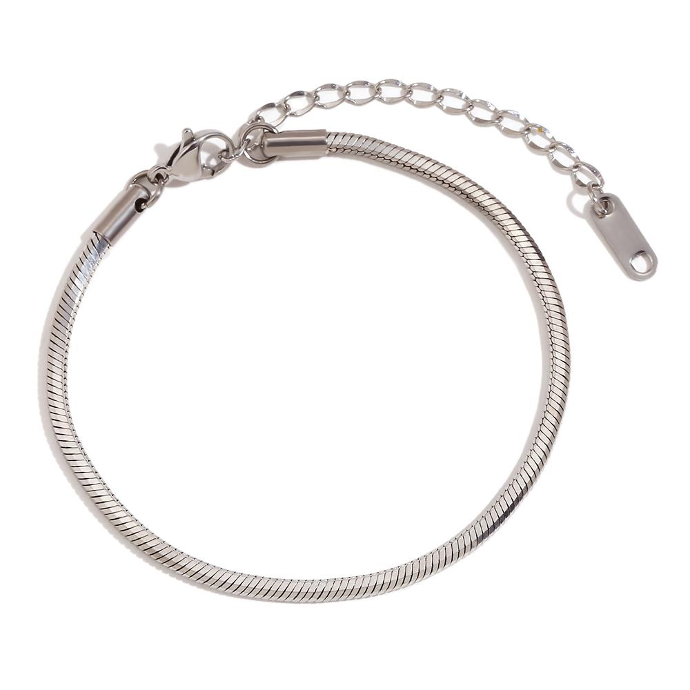 

MamacitaSlay Classic Six-Facet Snake Chain stainless steel bracelets for women jewellery women friends gift choice day offers 17cm срібний