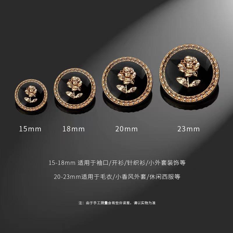 10PCS Flower Rose Gold Metal Buttons for Clothes Woman Coat Shirt Cuffs DIY Embroidery Sewing Accessories Sewing Buttons