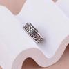 Chao Xiaobai S925 Sterling Silver Nine-Character Mantra Open Ring for Men and Women