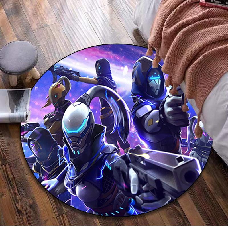 1Pc  Free Fire Circular Print Rug - Home Decoration Carpet For Living Room Bedroom Flooring Computer Chair Area Rug