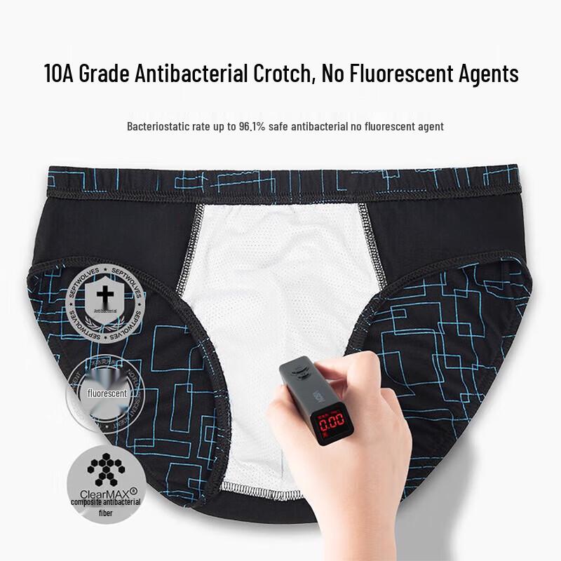LangSha Men's 10A Antibacterial Cotton Briefs with Silk Crotch
