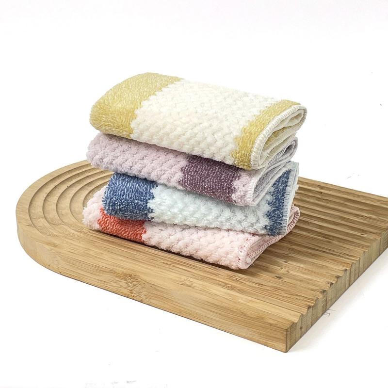 10Pcs/set Kitchen Cleaning Towels Cleaning Cloth For Tableware Dish Microfiber Absorbent Decontaminated Household Scouring Pads