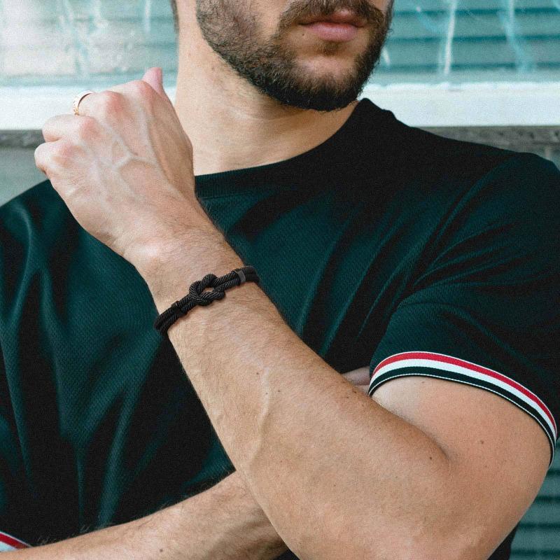 Doppelschleife Verstellbares Bootsanker-Handgewebtes Seil Herren Einfaches und Vielseitiges Armband