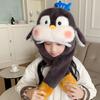 Penguin Hat Soft Cute Children'S Scarf Integrated Ears Will Move Will Call Winter Warm Thickened Fluffy Hat Tide