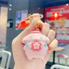 Anime Cartoon Cute Cherry Blossom Season Keychain Creative Pink Hello Kitty Doll Schoolbag Small Gift Pendant