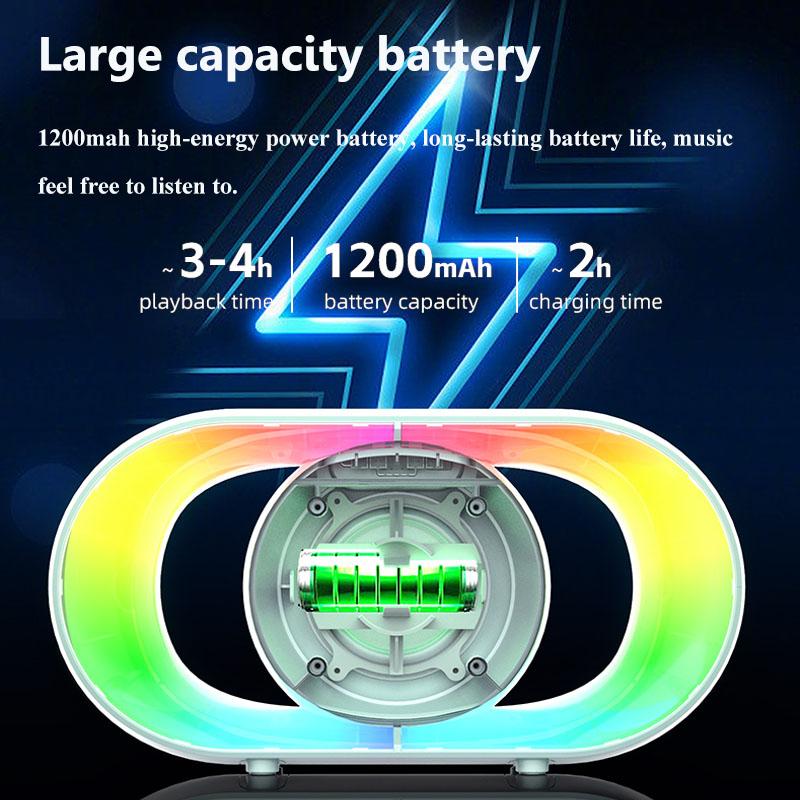 Portable Outdoor Bluetooth 5.3 Speaker RGB Atmosphere Light Shocking Subwoofer Wireless MP3 Music Player Support TF Card USB