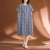 2026 Plus Size Women's Cotton Linen Retro Ethnic Casual Dress