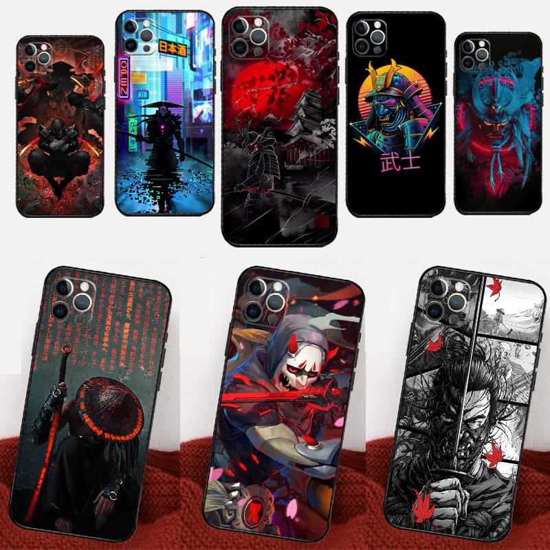 Japan Samurai Ninja Phone Case For iPhone 17 16 15 13 11 12 14 Pro Max mini 15 16 Plus 16e 17 Air Cover Fundas