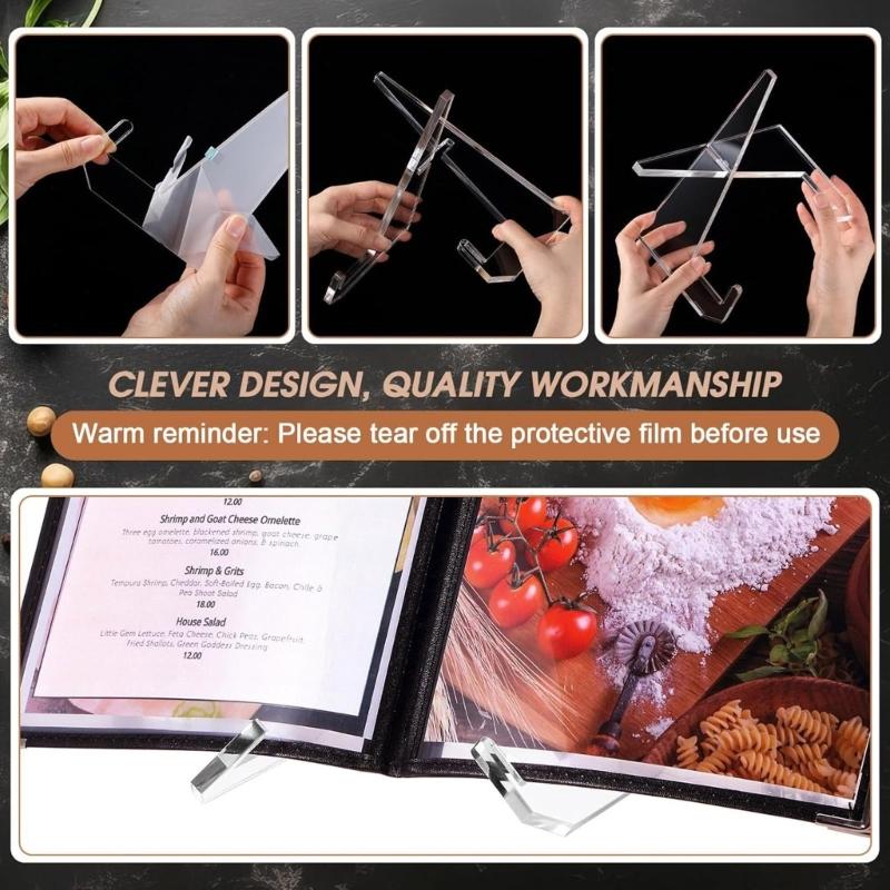 Clear Multifunctional Recipe Holder Shelf With Nonslip Design Perfect For Books Plates Cookbook Rack Home Decoration