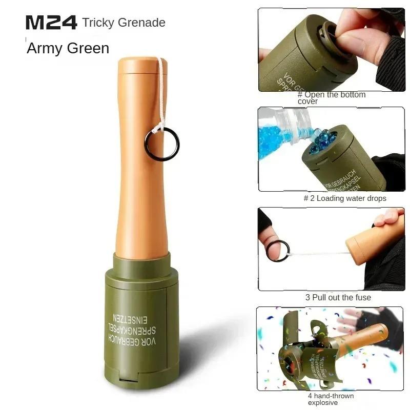 1/3PCS M26a2 Nylon Grenade Model Explosion Grenade Toy, Airsoft Grenade Model, Anti-Fall, Refillable, Gel Ball, Confetti, Flour