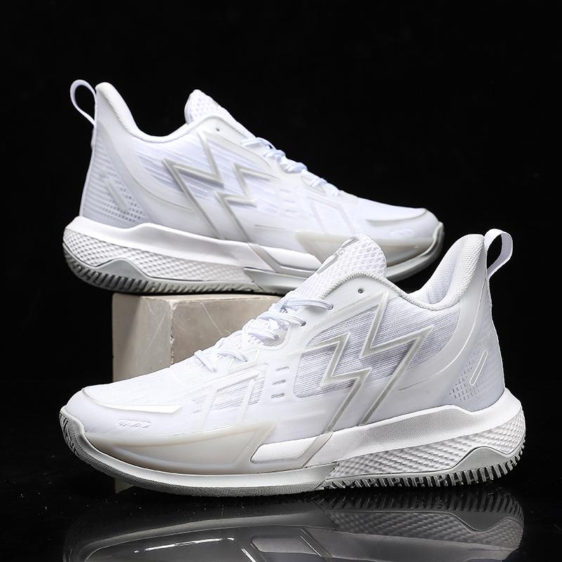 

Flash cushioning white basketball shoes, breathable sports shoes for students actual combat high school entrance examination 36