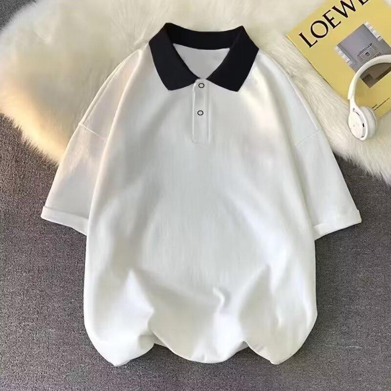 

Летняя рубашка-поло унисекс в студенческом стиле с отворотом L [100-115 lbs]