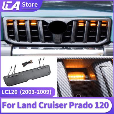 Dla Toyota Land Cruiser Prado 120 2003-2009 przedni grill światło siatkowe, Lc120 środkowa siatka dekoracyjne akcesoria do modyfikacji światła