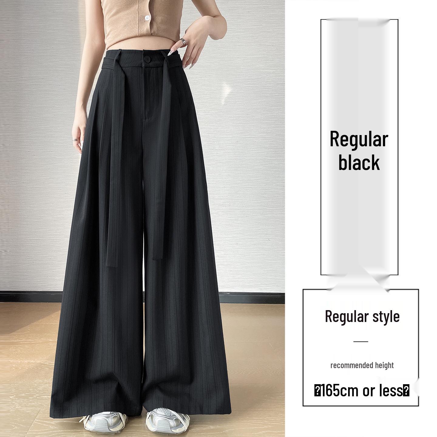

2026 Spring Women s Striped High-Waist Wide-Leg Pants - Lazy Style Loose Casual Straight Legs Medium