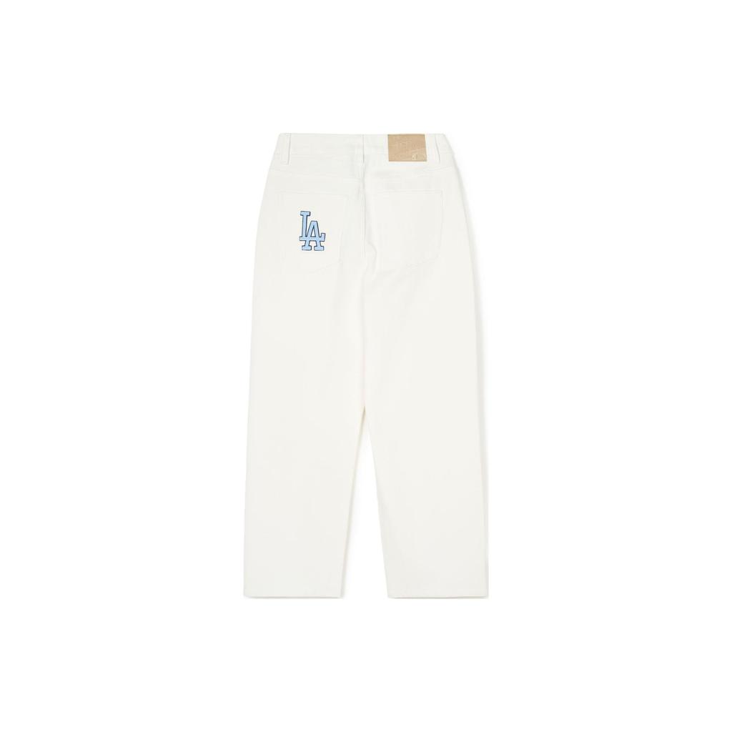 New MLB Los Angeles Dodgers SS24 Jeans Women's Ivory 3FDPV0141-07IVS