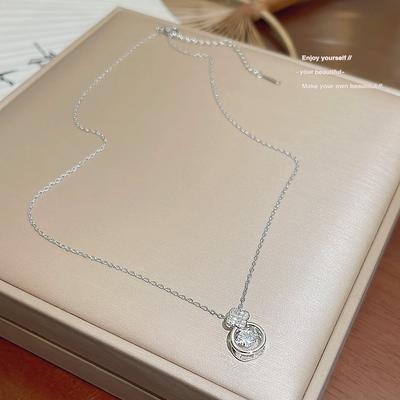 Minority Design Smart Necklace Feminine Simplicity Inlaid Zircon Pendant Clavicle Chain Geometric Neck Chain Jewelry