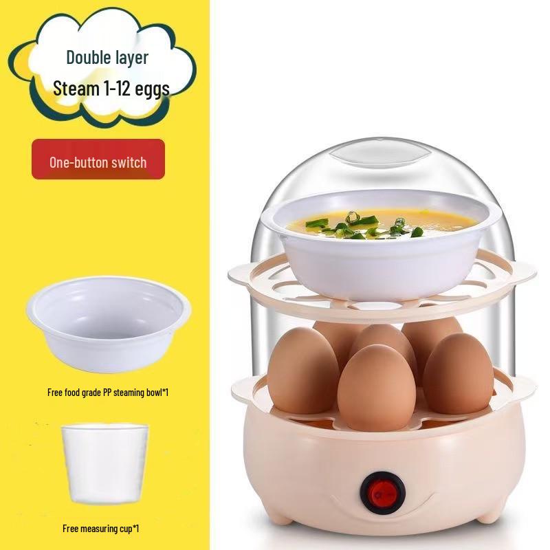 Multi-Function Egg Cooker: Steamed Egg, Anti-Dry Burning, Auto Power Off, Perfect for Breakfast