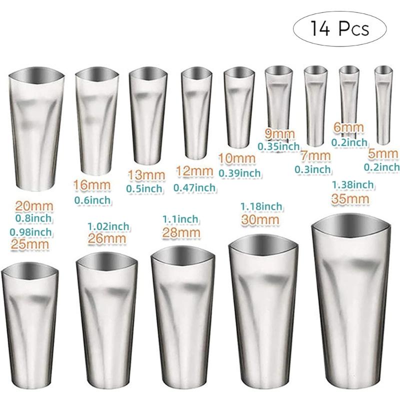 Professional 14Piece Caulking Nozzle Set, Stainless Sealant Dispensing Tip for DIYer and Craft Smooth Sealing Experience