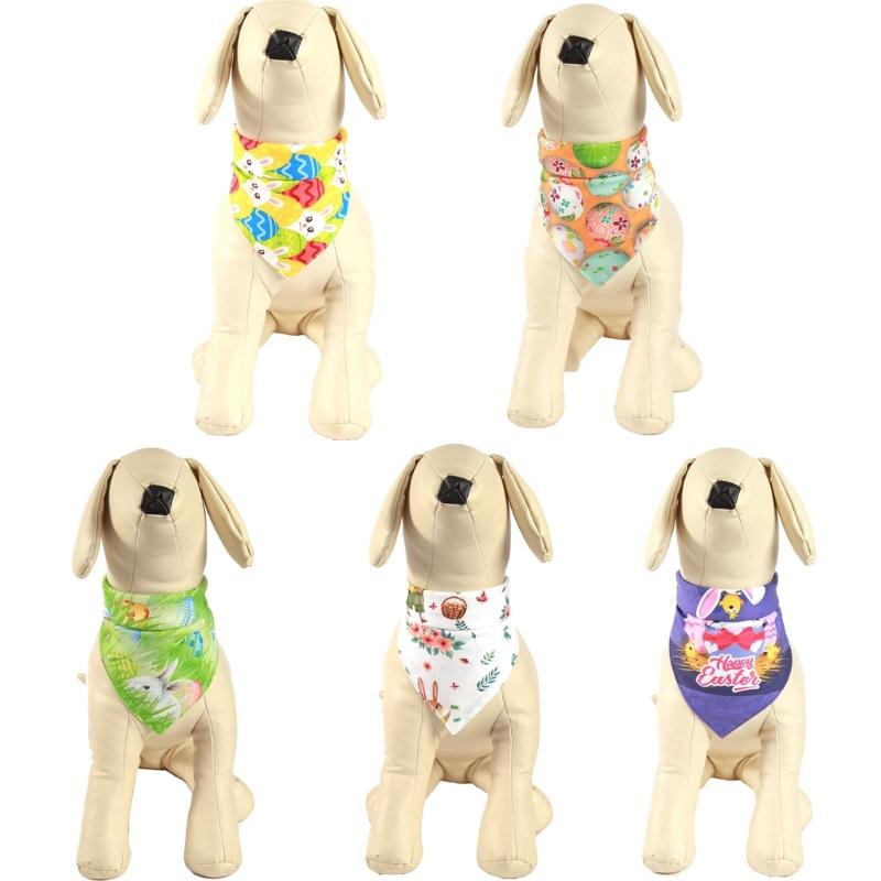 Easter Festival Party Pet Bandana Dogs Easter Costume Neck Scarf Collar Holiday Dress Up Rabbit Printed Pet Cat Bandanas