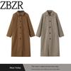 Za Autumn and Winter New Arrivals Women's Clothing Zr European and American Style Fashion Design Lapel Straight Double-Sided Trench Coat 3811247