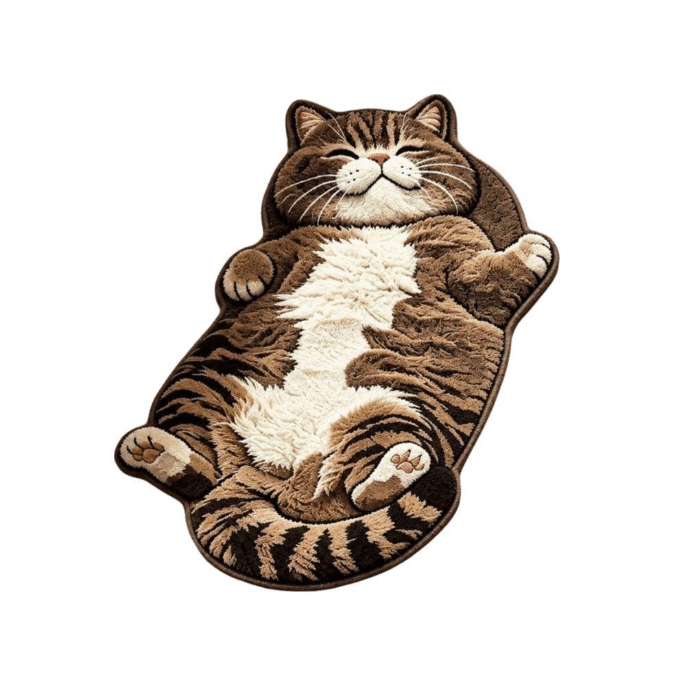 Easy to Clean Cat-Shaped Area Rug Anti-fouling Cartoon Carpet Soft Home Decor Carpet Bedrooms