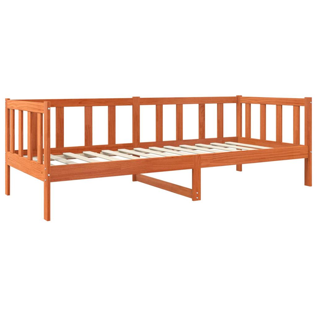 Bed Frame Wax Brown 90 x 190 cm Solid Pine Wood