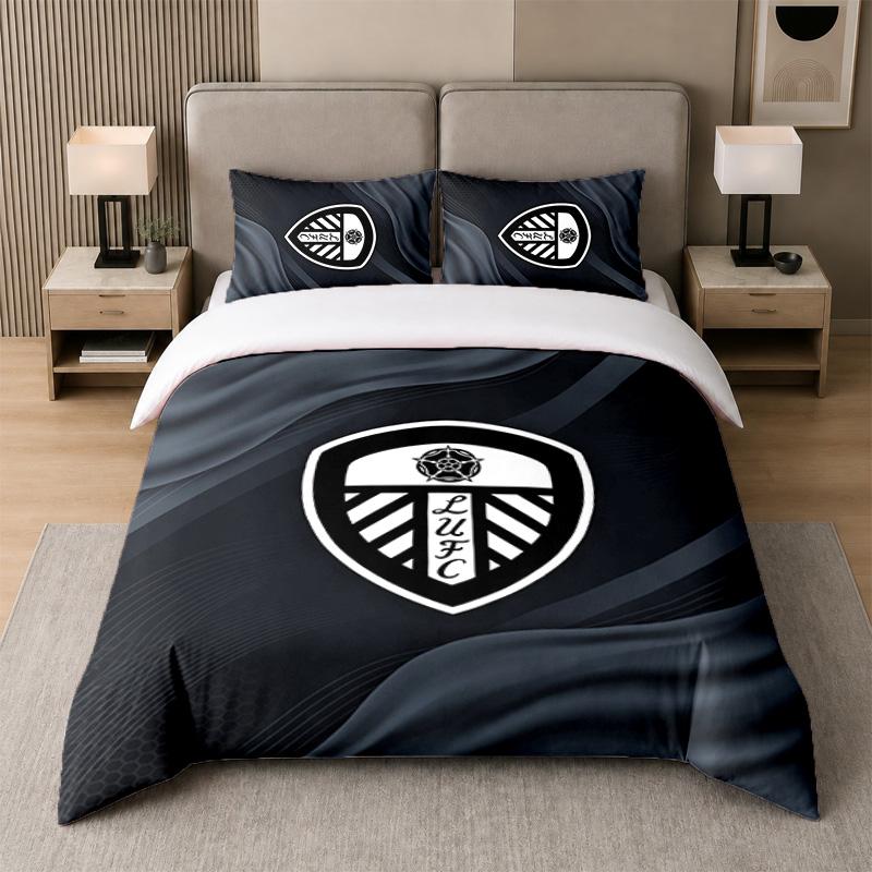 3Pcs Bedding SetLeeds United Soft Bed Sheet and Two Pillowcases Home Bedroom Decor