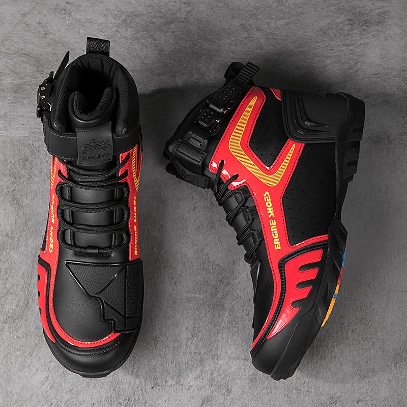 Unisex Motorcycle Boots Large Size Anti-Slip Anti-Collision Protective Riding Sports Shoes for Men Outdoor