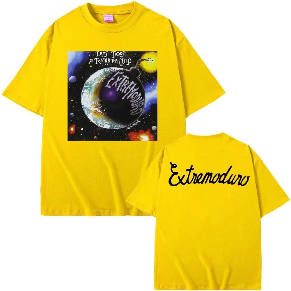 Rock Band EXTREMODURO Global Tour Mercah Tshirts Men Women Harajuku Streetwear Hip Hop Tee Loose Casual Cotton Oversized Tops