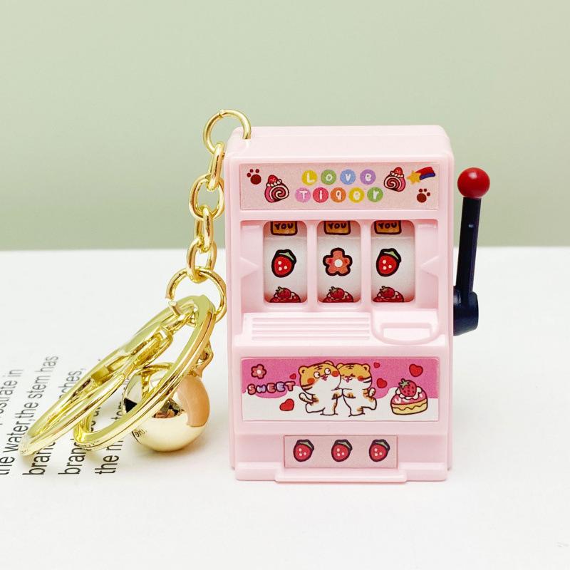 Creative Cartoon Mini Slot Machine Keychain Toy