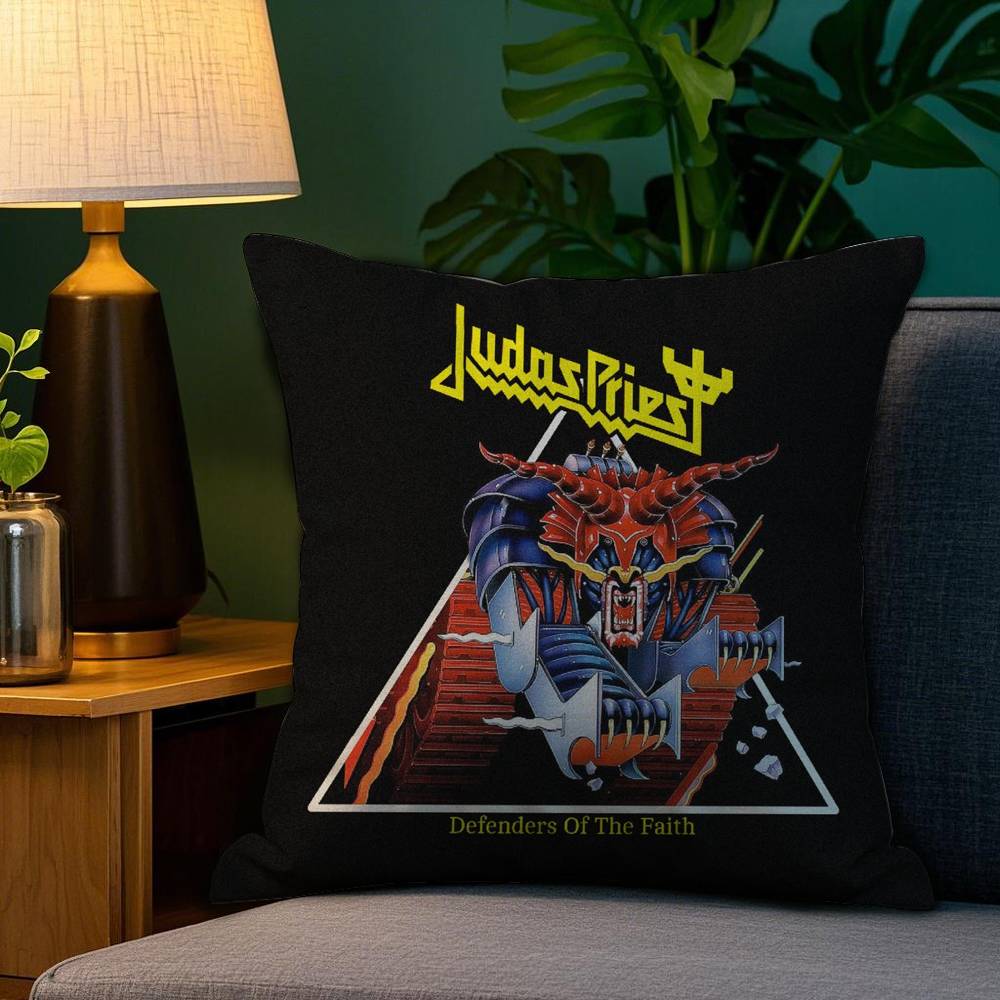 J-Judas P-Priest Pillow Case Sofa Living Room Bedroom Double-sided Printing Square Cushion Nap Time Cushion Cover
