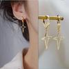 New Fashion Silver Color Pentagram Earrings for Women Charm Hollow Five-pointed Star Stainless Steel Dangle Earrings Jewelry
