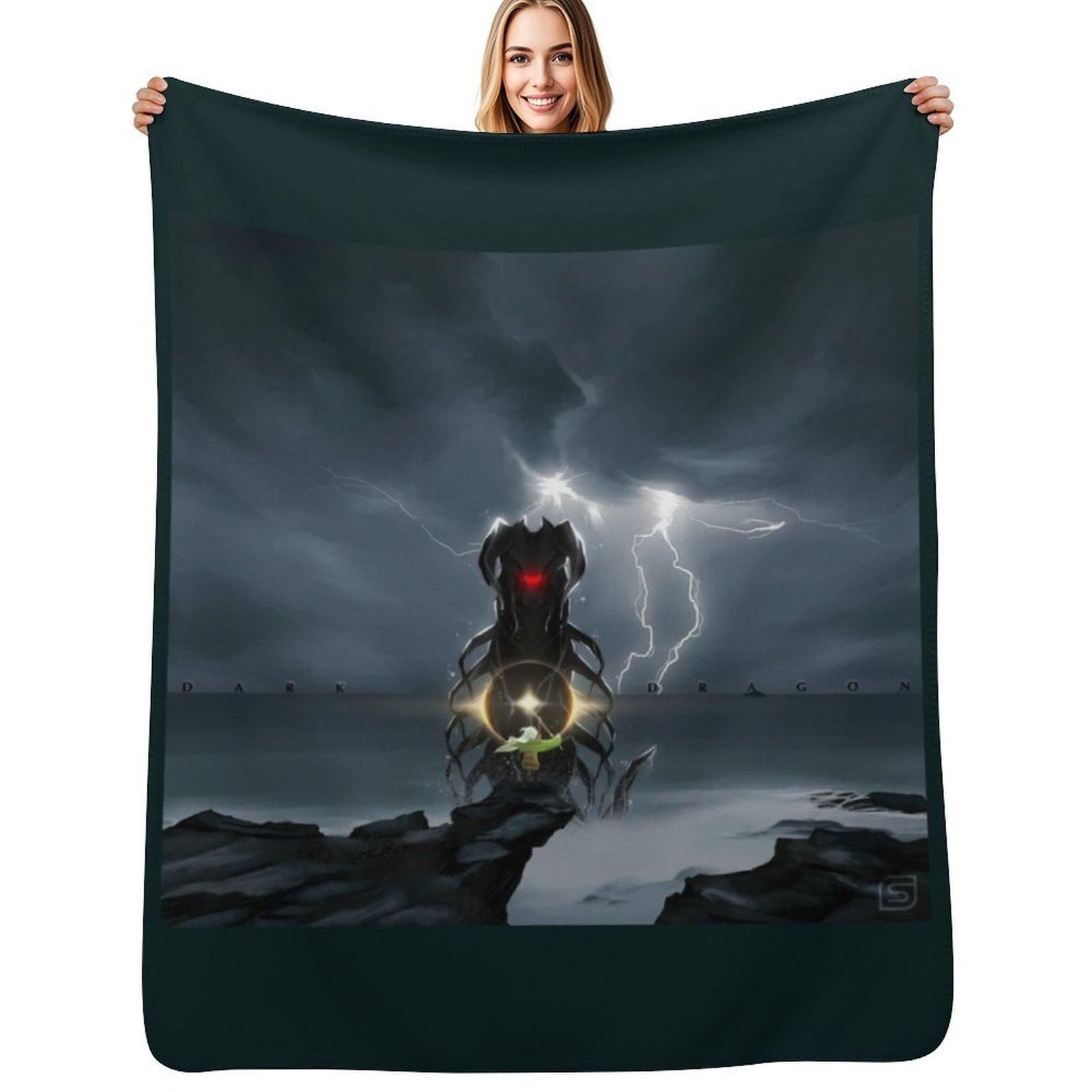 SkyInspired DARK DRAGON33 Throw Blanket Fade Resistant Durable Throw Blanket Size: 75*100cm, Weight: 230 GSM