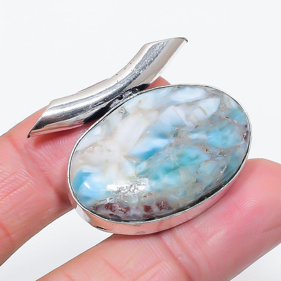 

Натуральный Ларимар Драгоценный камень Ручная работа 925 Стерлинговое серебро Ювелирная подвеска 1,26 i3s22