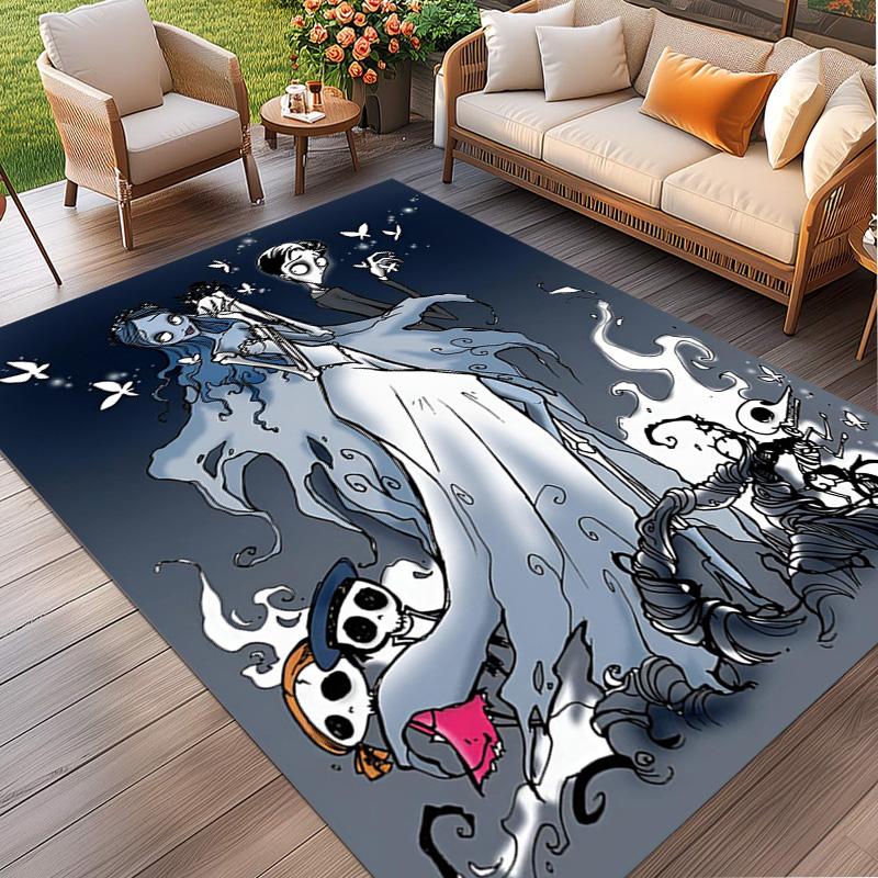 Corpse Bride Print Rug, Washable Floor Carpet, For Entryway Dorm Laundry Room Office Study, Home Decor Birthday Christmas Gift