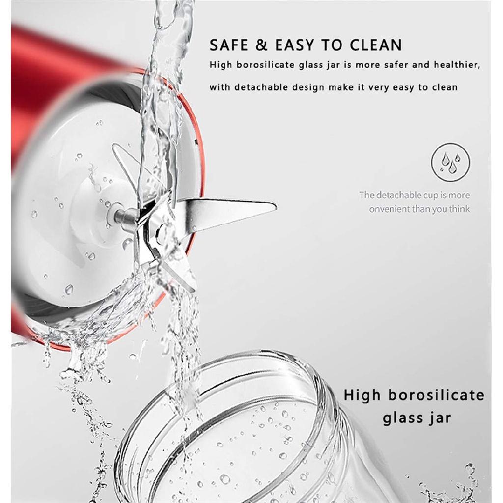 500ml 6 Klingen Mini Tragbarer Entsafter Multifunktionsmixer Smoothie Maker Extraktor USB Wiederaufladbar für Zuhause Reisen